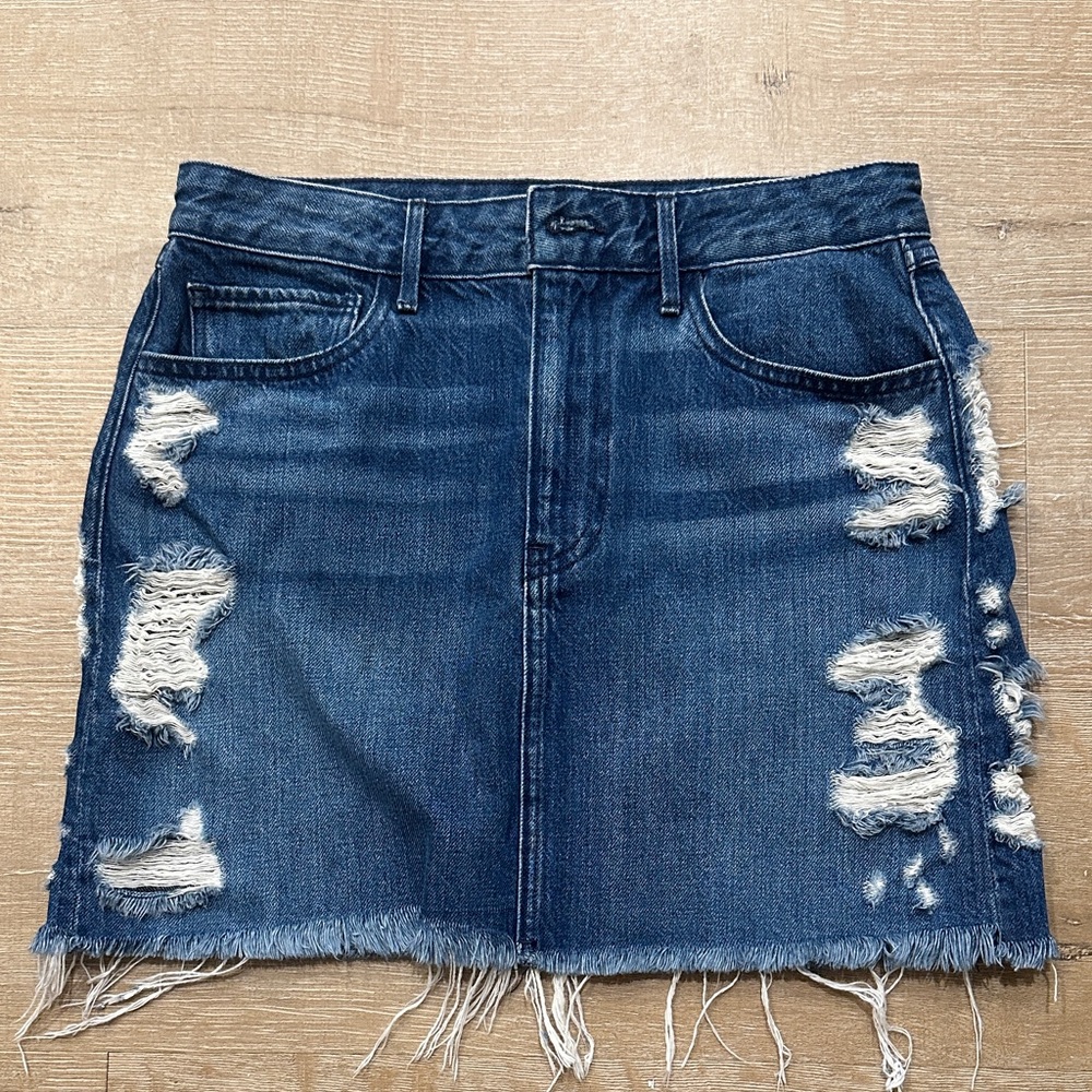 3x1 Blue Distressed Mini Skirt